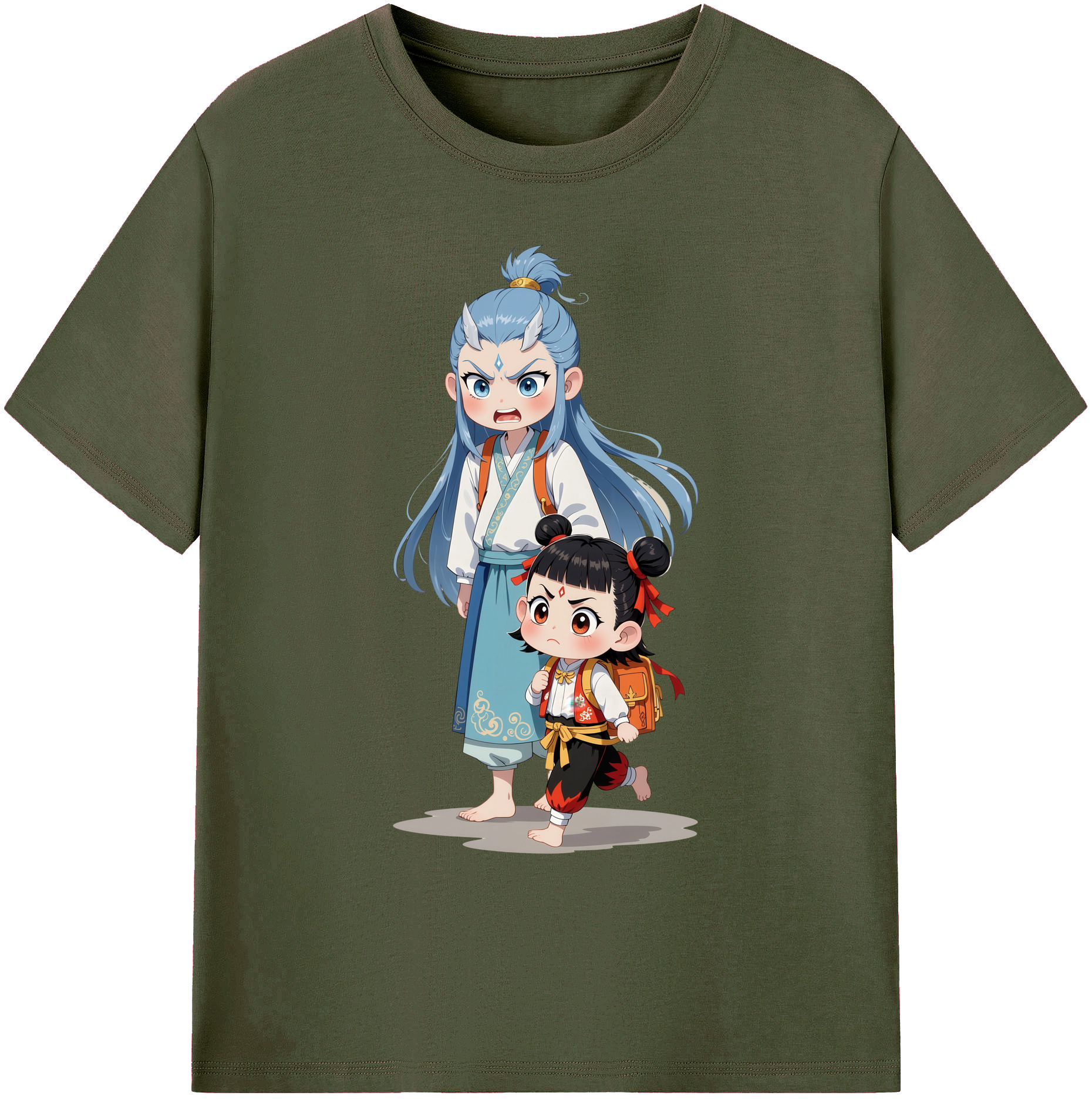 （画像用） Ne Zha 2 ナタ 魔童の大暴れ 綿100％ メンズ半袖Tシャツ｜肌触りやわらか＆通気性